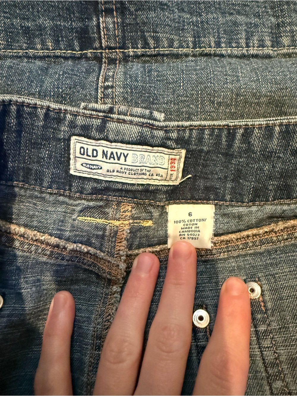 Old Navy Blue Denim Mini Skirt with Stud Pockets - Picture 3 of 3